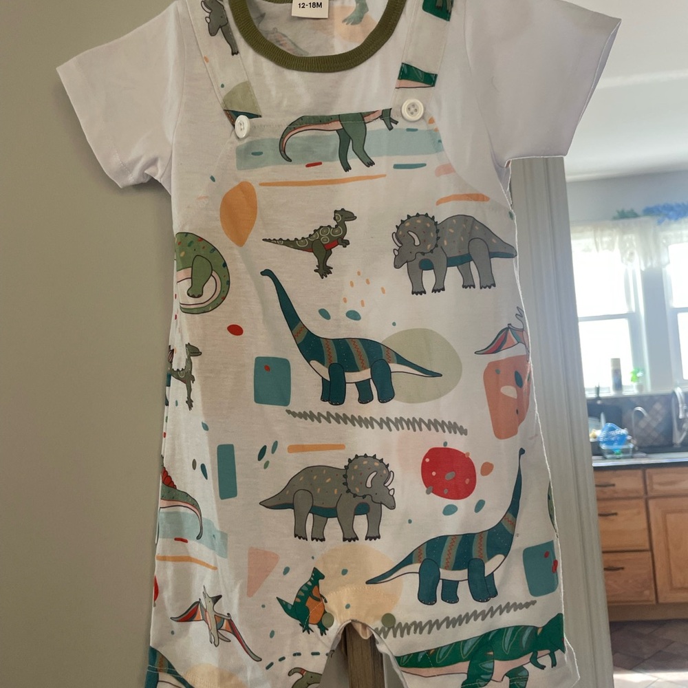 Dinosaur Print Baby Romper